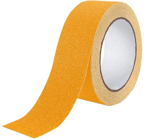 QitinDasen 10 M X 5 cm Gelb Anti-Rutsch Klebeband, Selbstklebend Antirutsch Klebeband, Hoher Traktion Sicherheitsband, für Drinnen und Draußen (1 Rolle)