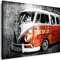 Myartstyle - Bilder Auto VW-T1 60 x 40 cm Leinwandbilder XXL - 1 Teilige Wandbilder Oldtimer Kunstdrucke w-a-2024-1