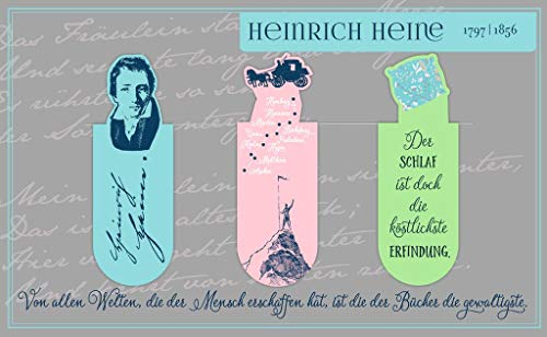 moses. libri_x Literarische Magnetlesezeichen Heinrich Heine, 3er Set magnetisches Lesezeichen, charmant illustriert & perfekt für Vielleser