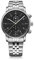 WENGER Herren Armbanduhr Urban Classic Chronograph Ø 42 mm, Swiss Made, Analog Quarz, Wasserdicht bis 100 m, Edelstahl-Armband, Schwarz/Silber, 01.1743.122