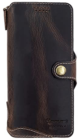 Yogurt Handyhülle für Samsung Galaxy S21 FE 5G, Hülle Echtleder Case Ledertasche Lederhülle für Samsung S21 FE, Öl Leder