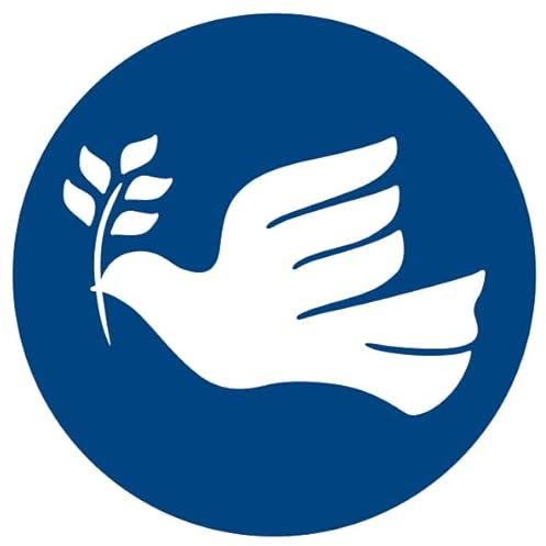 Aufkleber #Peace #Frieden „Friedenstaube blau/weiß“ Symbol Folie selbstklebend | Ø5-30cm Made in Germany, Größe: Ø5 cm