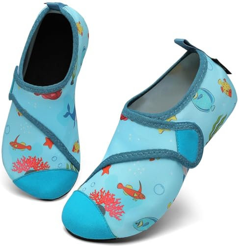 SAGUARO Escarpines Niño Niña Zapatos de Agua Cómodos Antideslizante Calcetines para Piscina Playa Zapatillas Natacion para Río Mar, Touch X, Cerúleo Azul, 36/37 EU