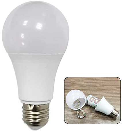 DAGESVGI Cassetta di sicurezza per la deviazione della lampadina, scomparto nascosto per riporre denaro, gioielli, lampadina realistica