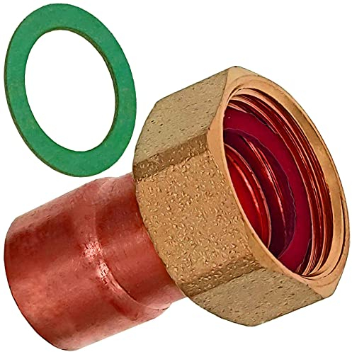 Löt Fitting Halbe Verschraubung | Innengewinde 1/2 3/4 1 Zoll | Kupferrohr außen Ø 12 15 18 22 28mm | i-IG 5359G Lötmuffe Hahnanschluss Überwurfmutter > 22mm x G 3/4 Zoll