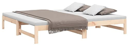 vidaXL Dormeuse Estraibile 2X(75x190) cm Legno Massello di Pino