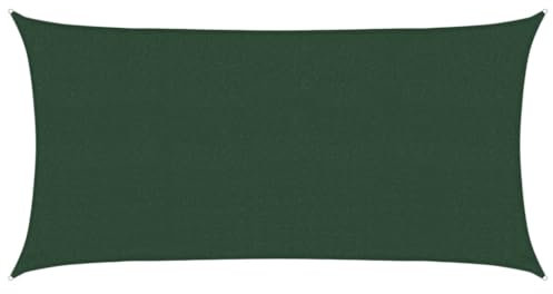 vidaXL Voile d'Ombrage Protection Voile Solaire Voile de Parasol Anti UV Jardin Patio Terrasse Balcon Extérieur 160 g/m² Vert Foncé 2x3,5 m PEHD