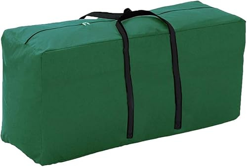 SEIYOGDS Aufbewahrungstasche Gartenauflagen, Wasserdicht UV-Beständiges Schwerlast Reißfest Oxford Gewebe mit Tragegriff inklusive Aufbewahrungsbeutel (Grün, 122x39x55cm)