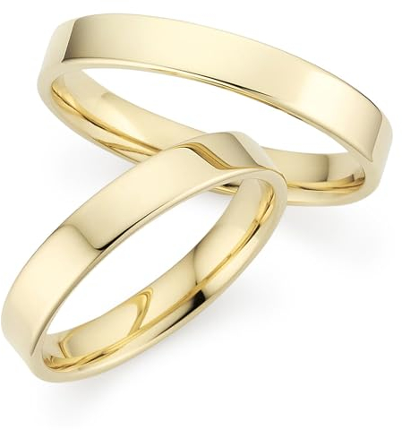 123traumringe Eheringe in 333 Gelbgold I Partnerringe mit Gravur & Etui I Gravierbare Eheringe mit Ringgröße 50-72 mm I Edle Verlobungsringe in 3 mm Breite & 1,3 mm Stärke I P18