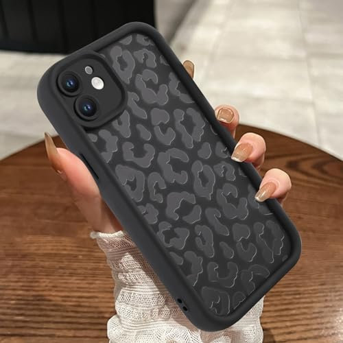 MOWIME Compatible with iPhone 11 Case Black Protective Cover | Cheetah Print, Shockproof, Soft TPU, for Women Girls, Slim, Anti Scratch, Leopard Case, 6.1 Inch