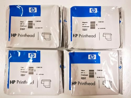 HP 11 Druckkopf C4810A/C4811A/C4812A/C4813A 4er-Pack Business Inkjet 1100, DesignJet 100/110Plus, OfficeJet 9110/9120/9130 (Garantiedatum überschritten, voll funktionsfähig)