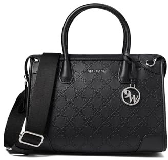 Nine West Ellis Satchel, Schwarz, Medium