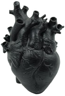 DTSFHTDAL Harz Herz Vase, Anatomische Herzen für Blumen Menschliches Herz Organform Vasen Einzigartige Blumenvase Gothic Vasen Desktop Home Decoration Dekoration (Schwarz)