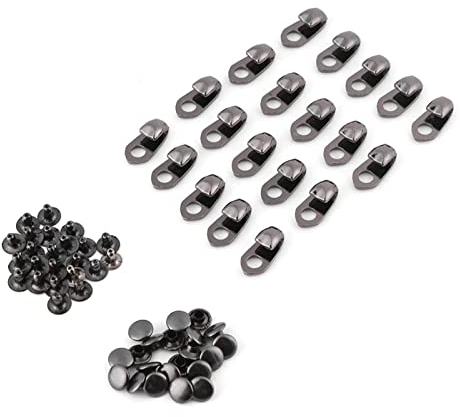 20 Stück Boot Hooks Schwarz Metall Schnürsenkel Schnallen mit Nieten, Stiefelhaken Lace Fittings für Reparatur Leder Stiefel Schuhe, Camp Hike Klettern Zubehör