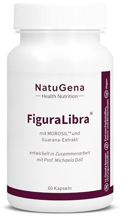 NautuGena FiguraLibra 400 mg MOROSIL Blutorangen-Extrakt & 200 mg Guarana-Extrakt, trägt zu einem normalen Stoffwechsel von Makronährstoffen bei durch Chrom und Zink, 60 Kapseln (1 Monats Packung)