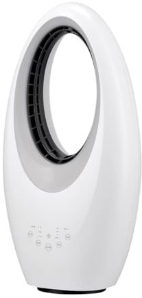 Max Star Ventilador sin Aspas con Mando a Distancia 3 Velocidades Purificador de Aire Oscilante Temporizador Luces LED Silencioso y Potente Hogar Oficina Dormitorio