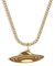 UNSHINEBAR Ufo Kette mit Anhänger für Herren und Damen - Streetwear Cuban Halskette mit Astro Ufo Alien Anhänger aus Edelstahl und 18K Gold - Wasserfeste Kette - 50-55cm Länge verstellbar (Gold)