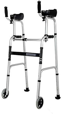 Zusammenklappbarer Rollator, Gehhilfe für Senioren, mit Armlehnen-Stützpolster, Rädern und Sitz, zusammenklappbarer aufrechter Gehwagen für Erwachsene, höhenverstellbar (Farbe: ohne Sitz) (ohne S