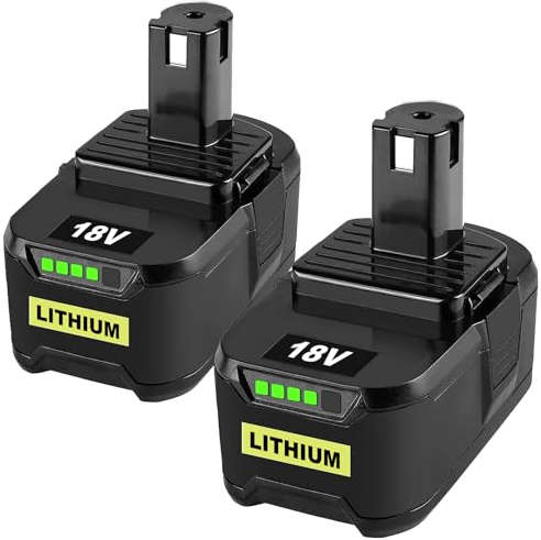 2X 8.0AH 18V Lithium Ersatzakku für Ryobi Akku 18V Ersatzakku RB18L50 RB18L40 RB18L25 RB18L15 RB18L13,mit LED-Anzeige (8.0Ah_1)
