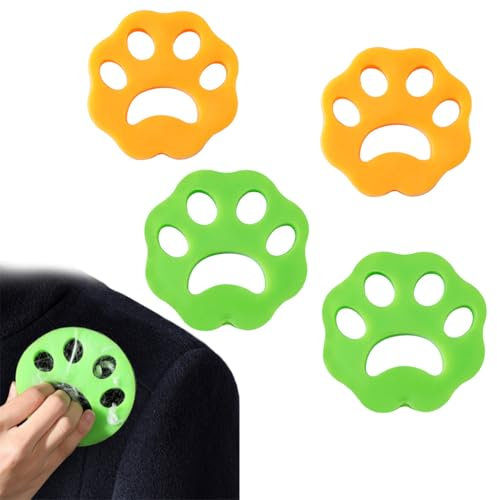 Fc'Noqgn 4 Stück Tierhaarentferner Waschmaschine Hundehaar Katzenhaarentferner Waschmaschine Wiederverwendbare Fusselbälle Waschmaschinenhaarfänger Entfernt Fell in Trockner und Waschmaschine