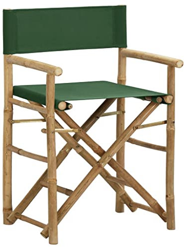 HETFTJN Lesestuhl Angelstuhl Gartenstuhl Balkonstuhl - Klappbare Regiestühle 2 STK. Grün Bambus und Stoff für Balcony Garden Outdoor Terrassen