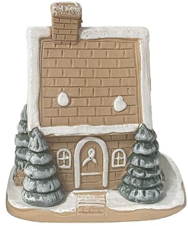 Qutalmi Quemador de Incienso en Forma de casa,Quemador de Incienso de cabaña de Troncos - Quemador de Incienso para Campamento de casa con Chimenea | Soporte de Bobina de Incienso de Resina para