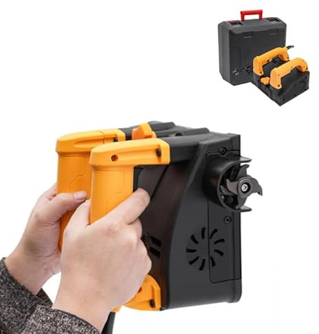 Betonfräse, Sanierungsfräse Elektrische, 220V│1200W│1000-4000r/min, Betonschleifer mit Vakuumsystem, Wandhobelmaschine, Walzenfräse, Hobeltiefe: 1-4mm│Breite: 15cm (Schwarz-gelb)