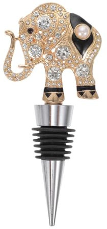 Amosfun Alloy Wine Stoppers Elephant Red Wine Bottle Stoppers Reusable Corks Air Tight Seal