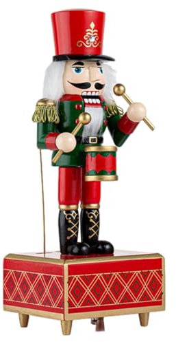 Nutcracker Music Box - Christmas Music Nutcracker Soldier Doll Nutcracker | Festive Wooden Nutcracker Soldier Puppet Music Box, King Soldier Nutcracker Collectible Figures for Birthday Home