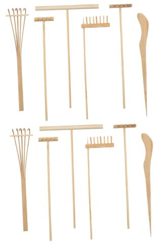 DRESSOOS 2 Accessoires De Table De Sable Mini Râteau Petits Râteaux pour Jardin Zen Râteau Miniature pour Jardin Zen Râteau De Jardin Zen Jouets Anti-limaces Jouets De Bac à Sable Bambou