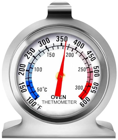 Oven Thermometer 50-300°C/100-600°F, Oven Grill Fry Chef Smoker Analog Instant Read Stainless Steel Kitchen Cooking (1Pack)