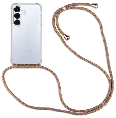 betterfon Handykette Hülle kompatibel mit Samsung Galaxy S25 | Smartphone Hülle Case mit Band | Handyhülle Handyband zum Umhängen | Rainbow
