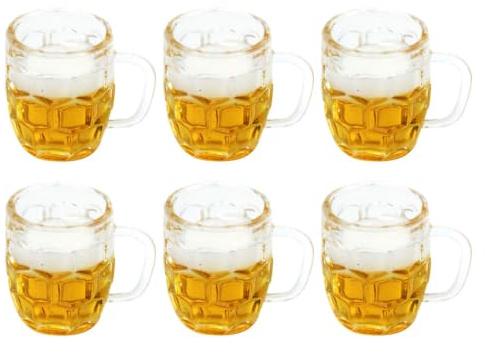 BESPORTBLE 6Stücke Bierkrüge Aus Resin Dekorative Mini Biergläser Für Puppenhäuser Und Landschaftsmodelle Accessoires Für Miniaturwelt