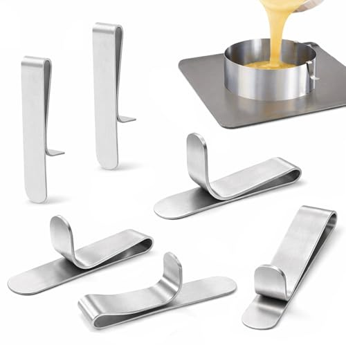 PartyKingdom Mousse Cake Ring Clips aus Edelstahl – 6 Stück Stabile Backform Klammern gegen Verrutschen, Zubehör für 6-10cm verstellbaren Tortenring, Backen von Mousse Kuchen, Dessert & Schichttorten