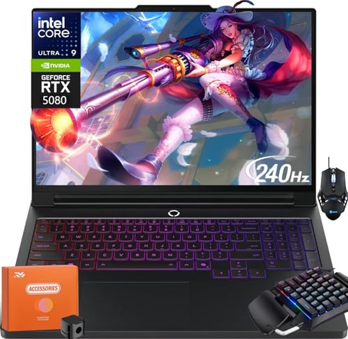Lenovo Legion Pro 7i Gen 10 Gaming Laptop (2025), GeForce RTX 5080 16GB GDDR7, Intel Ultra 9 275HX Up to 5.40 GHz, 16 240Hz OLED, 64 GB DDR5, 8 TB SSD, Windows 11 Pro, w/Accessories