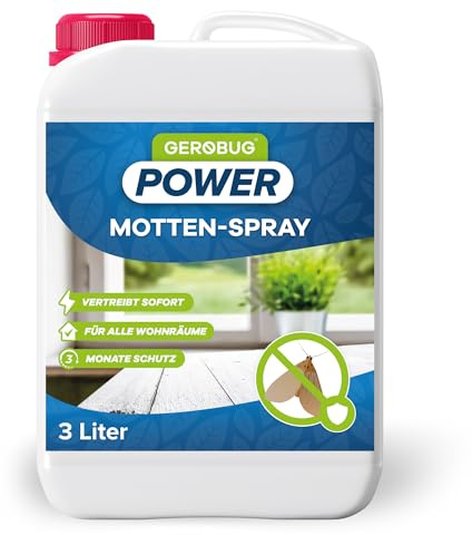 Gerobug Motten-Spray 3000 ml - Mittel gegen Motten - Mittel gegen Lebensmittelmotten - Anti Motten Küchenmotten - Mottenabwehr bei Lebensmittelmotten und Kleidermotten - Mottenspray Kleidermotten
