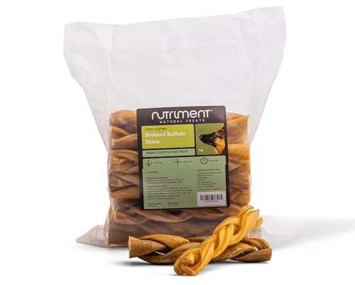 Natural Treats Braided Buffalo Skin (1kg) Hypoallergenic Dog Chew Treats