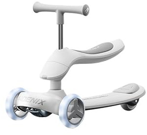 ROSEEONNE wackelauto Kinder Kinderroller, Faltbarer Tretroller, tragbarer Push-Balance-Scooter mit Sitzkissen for Jungen und Mädchen kinderfahrzeug(Gris)