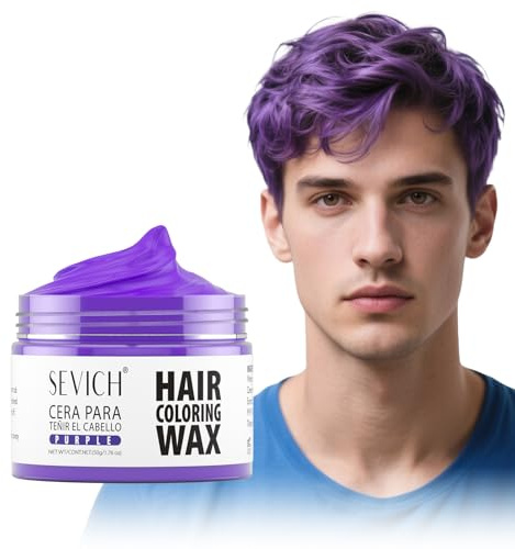 Sevich Tinte temporal púrpura para el cabello 50 g - Cubre el cabello gris con color natural, crema temporal para el cabello para Halloween, ingredientes suaves y no irritantes.