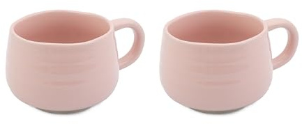 Jamie Oliver Big Love Pink Cosy Cuppa Set, 2pc Speckled Stoneware Coffee, Tea Mugs, Dishwasher, Microwave, 12.7oz, 375ml, 13x10x7cm