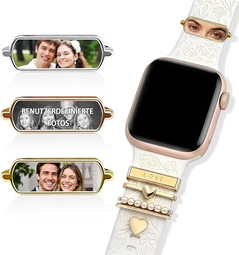 QSZ Personalisierter Smartwatch Foto Charm Uhrenarmband Charms Armband Individuelles Watch Armband Charms für Frauen Hochzeiten Geburtstage
