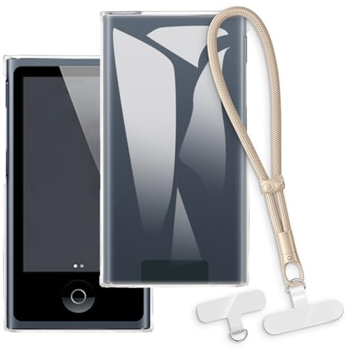 OAGELIM 2-in-1 Schutzhülle mit Handgelenk-Schlaufe Kompatibel mit iPod Nano 8th Hülle mit Abnehmbarem Lanyard, Rutschfester und Verlustgeschützter (Gold)