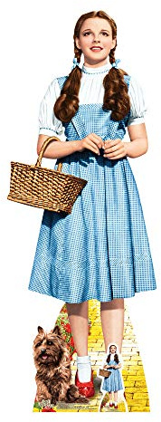 Star Cutouts Ltd Dorothy Follow The Yellow Brick Road The Wizard of Oz Life Size Cardboard Cut Out with Mini Table top, Multi-Colour, 148 x 55 x 148 cm