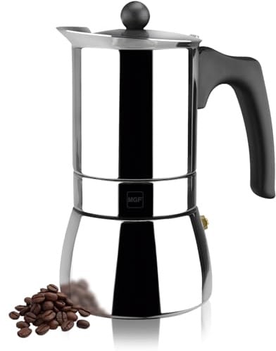 Genova - Cafetera espresso de acero inoxidable para 4 tazas