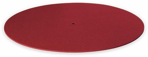 Dynavox PM2 tappetino per giradischi, feltro antistatico, diametro 30 cm, rosso