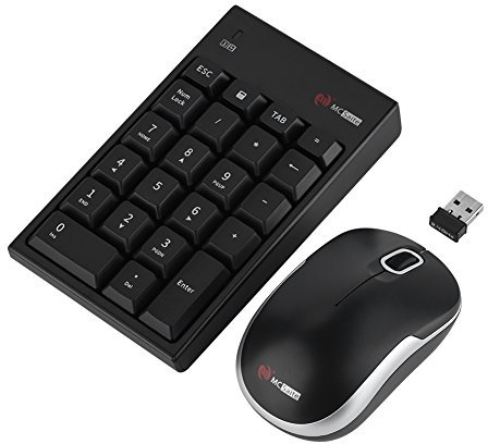 Tastierino Numerico e Mouse Combo 2.4GHz Wireless 22 Tasti Mini TASTIERINO NUMERICO con Ricevitore USB Nano per Laptop Notebook PC Desktop