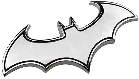 Careflection Adesivo con emblema in 3D Batman argento per tutte le auto, moto, SUV, laptop (8 x 3,5 cm)