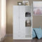 MEB SRL Armadio Multiuso CM 90X42 H. 180 Rovere Sbiancato