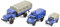 Schuco 452656000 H0, Mercedes Benz 3er Set THW, Land Rover, Unimog 404, MB LG 315