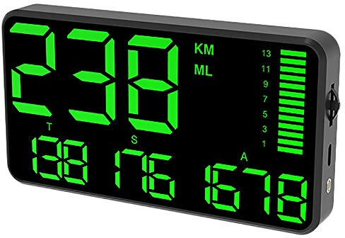 Auto HUD Display, Riloer GPS Head Up Display Digitaler Tachometer mit 5,5 Zoll HD Bildschirm Überdrehzahlalarm Ermüdungs Fahralarm